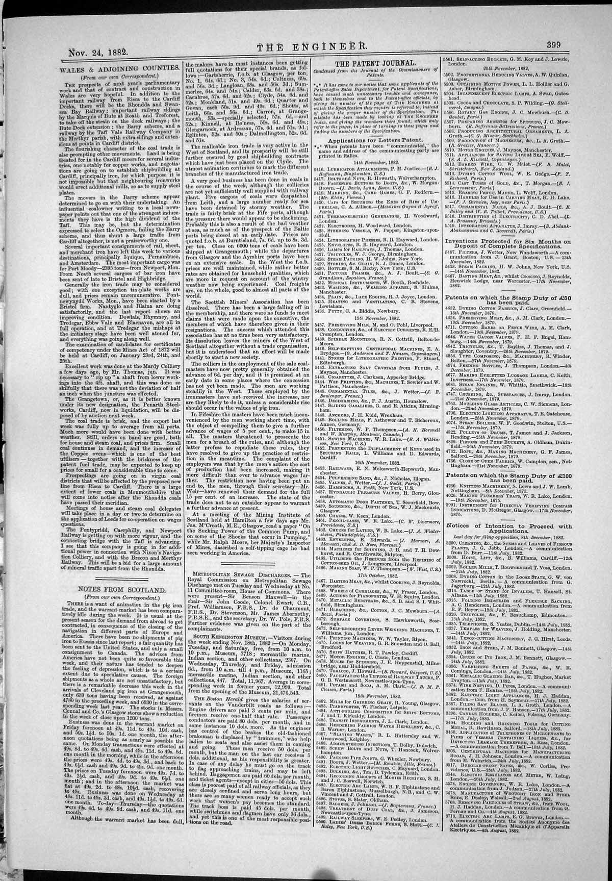 Antique Old Print 1882 Patents Remfry Dynamo Danden Water Gauge Sykes Pullin