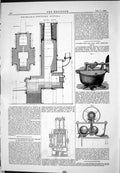 Antique Old Print 1882 Kriegar Foundry Cupola Evans Coke Coal Grinding Mills