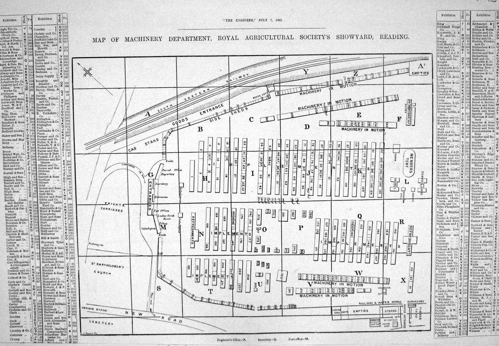 Old 1882 Engineering Map Machinery Department Agricultural Show Readi Victorian