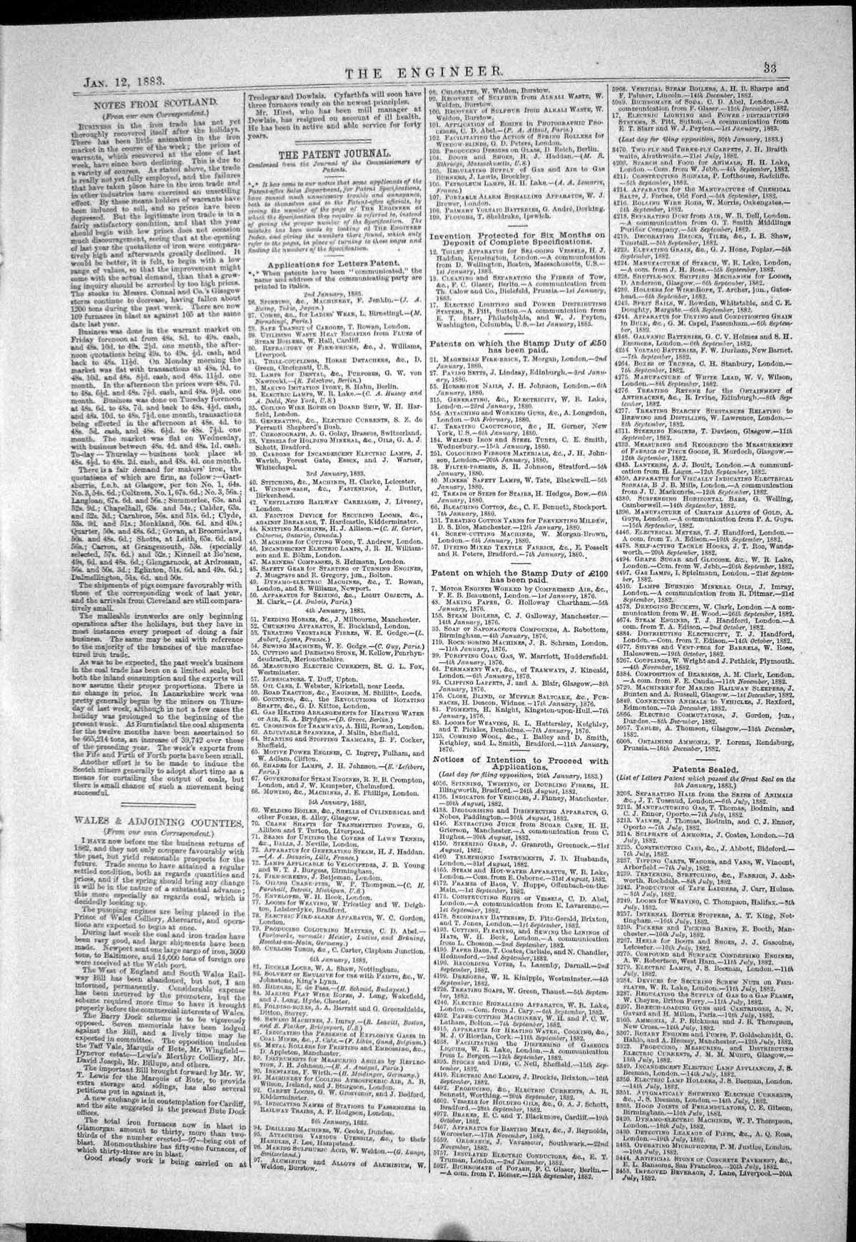 Old 1883 Patents Electric Lamps Gatehouse Sene Darling Patrick Crompt Victorian