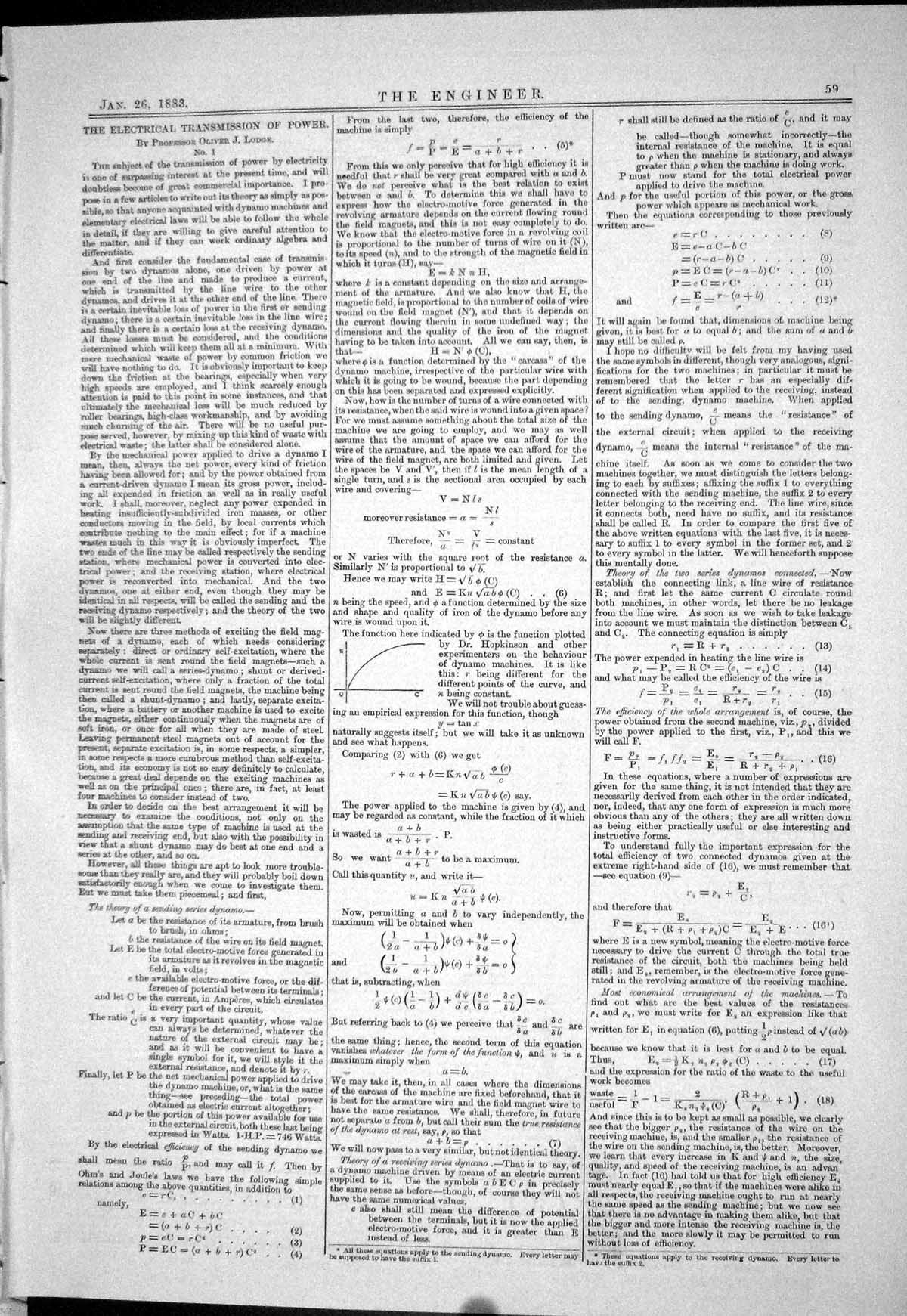 Old Engineering 1883 Electrical Transmission Power Professor Oliver L Victorian