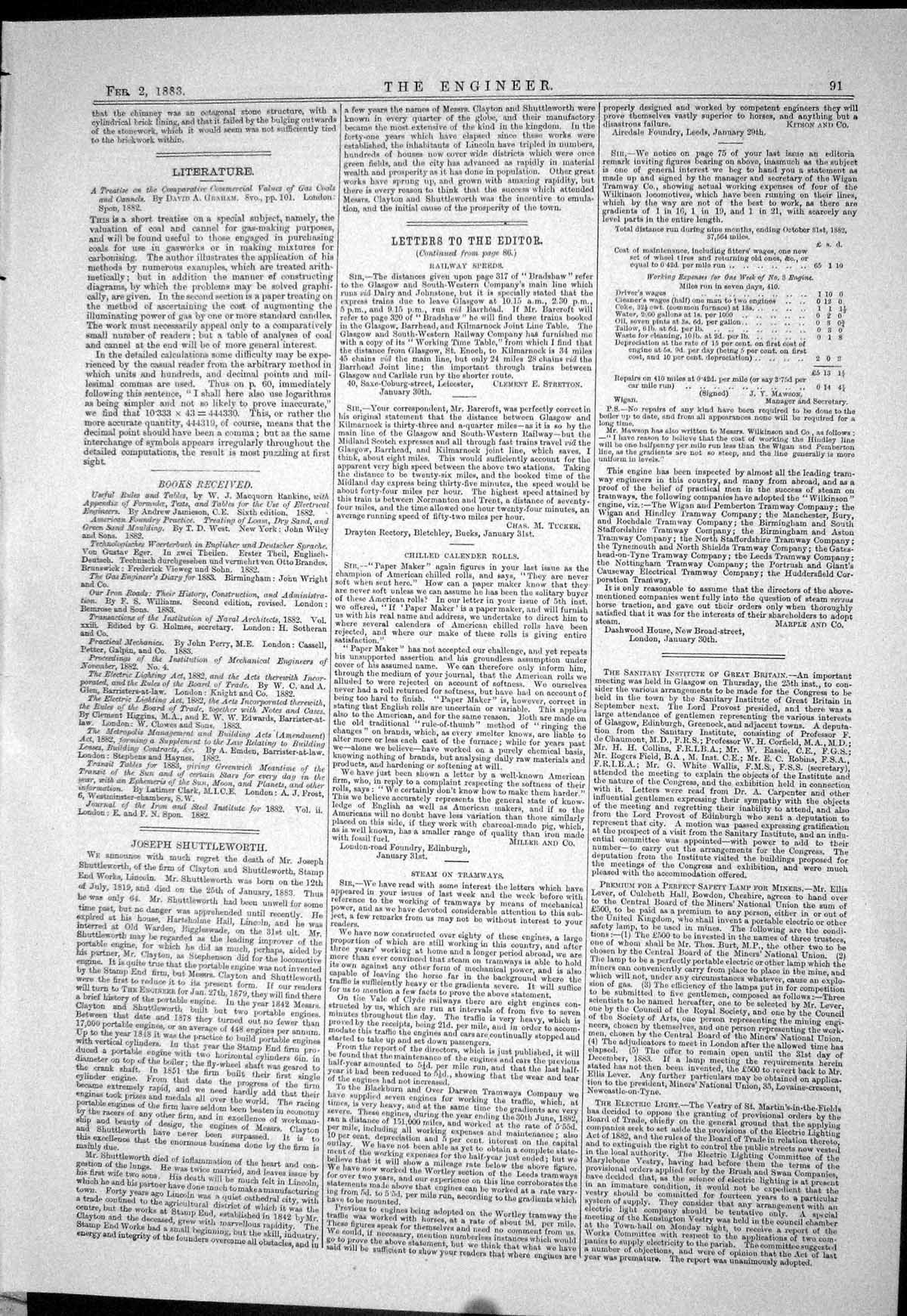 Antique Print Hydraulic Overside Crane Steam Boiler Modern Locomotive 1883 19th