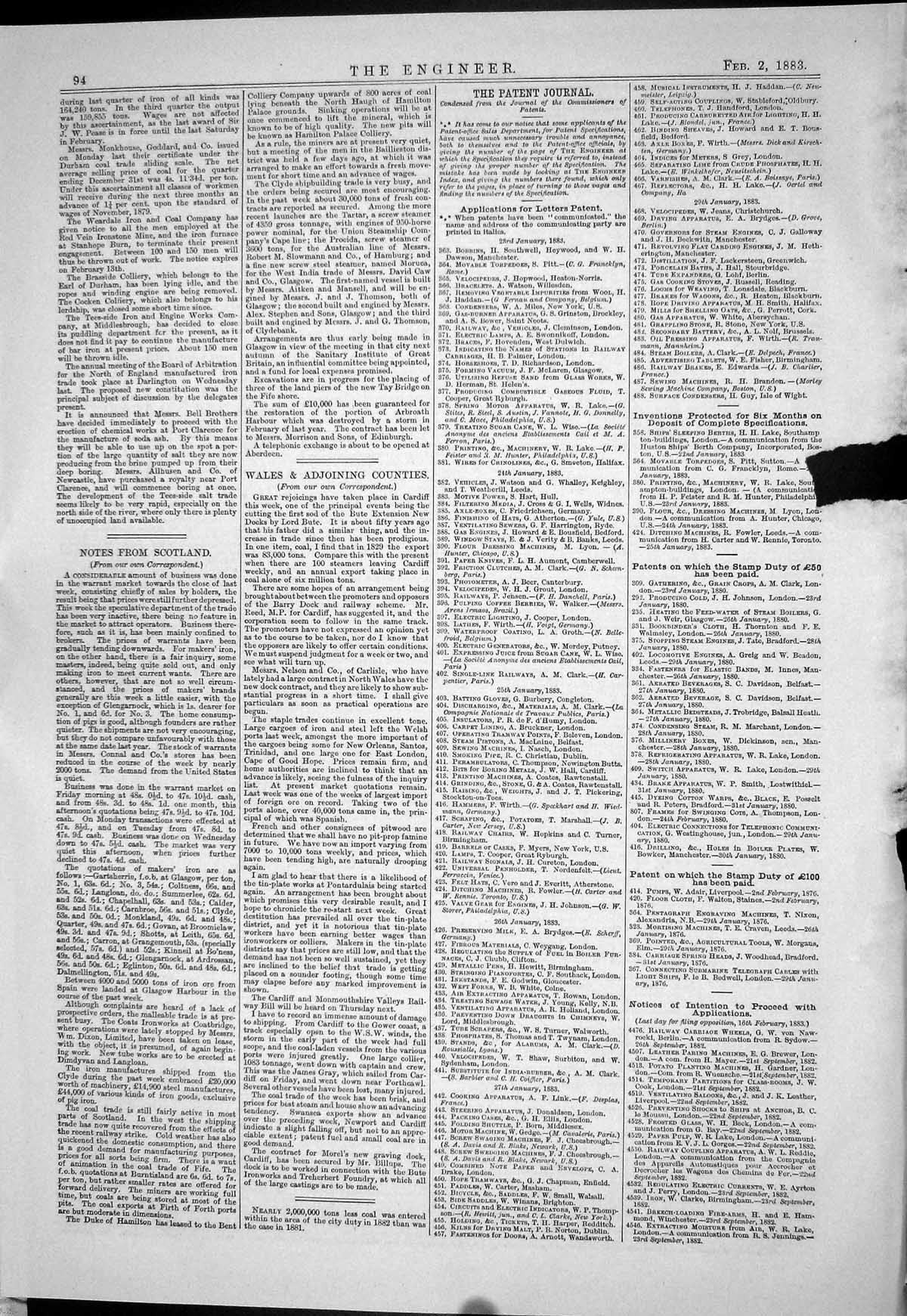 Old Print Damaged 1883 Patents Williams Perkins Willard Wheelock Brayton 19th