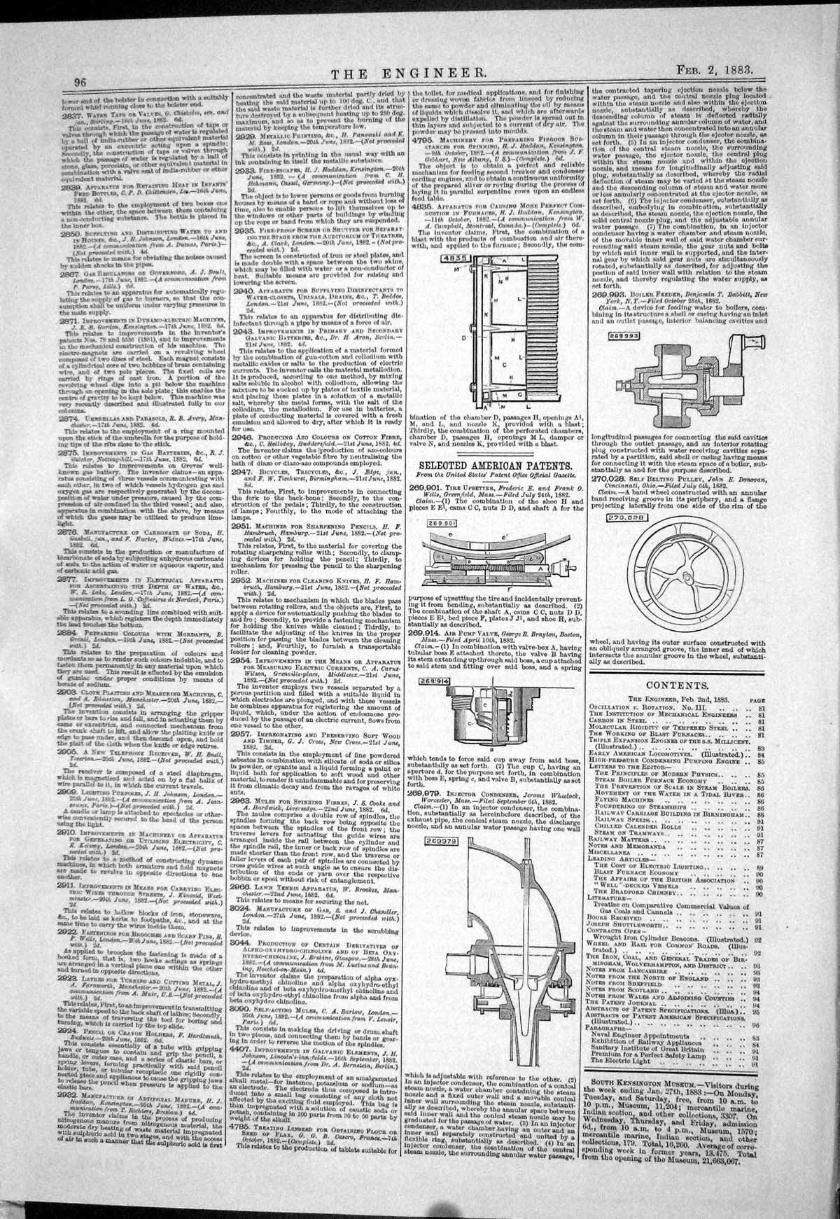 Old Print American Patents Water-Cooled Valve Hanlon Balanced Slide 1883 19th