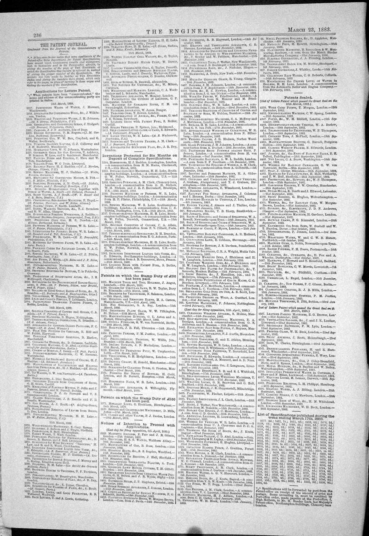 Old Print 1883 Patents Electric Arc Lamps Groth Fisher Galloway Dempster 19th