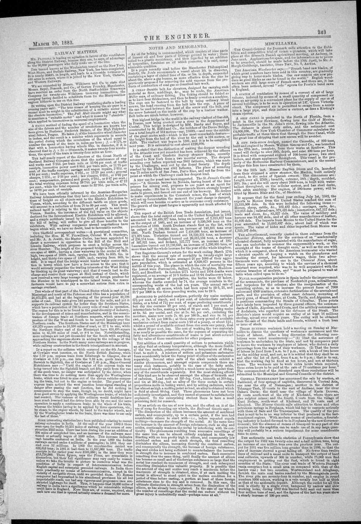 Antique Print Sections Severn Tunnel 1883 Pneumatic Street Railway Maginnis