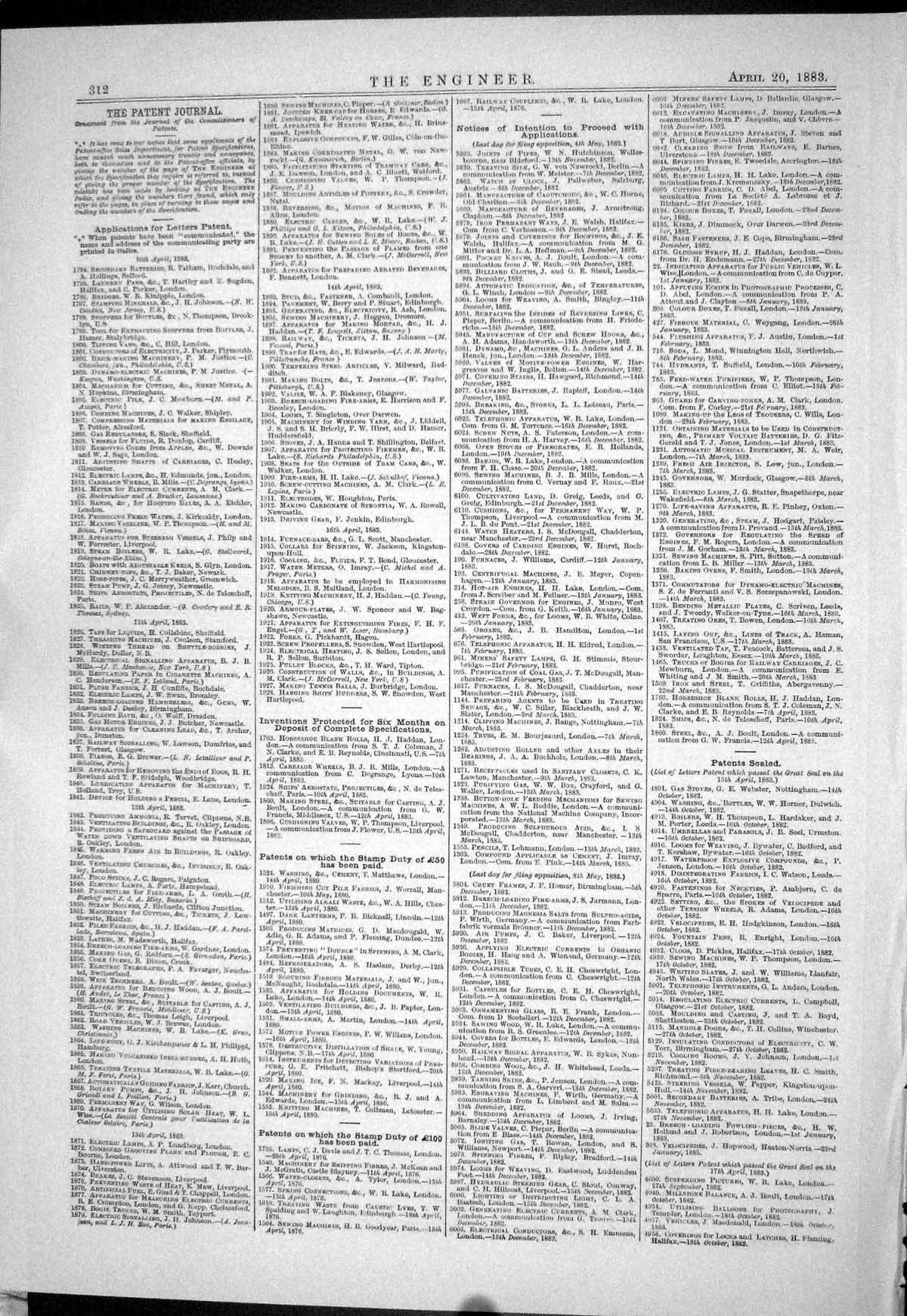 Old 1883 Patents Brydges Dynamo Ferranti Edison Electric Mackenzie Ki Victorian