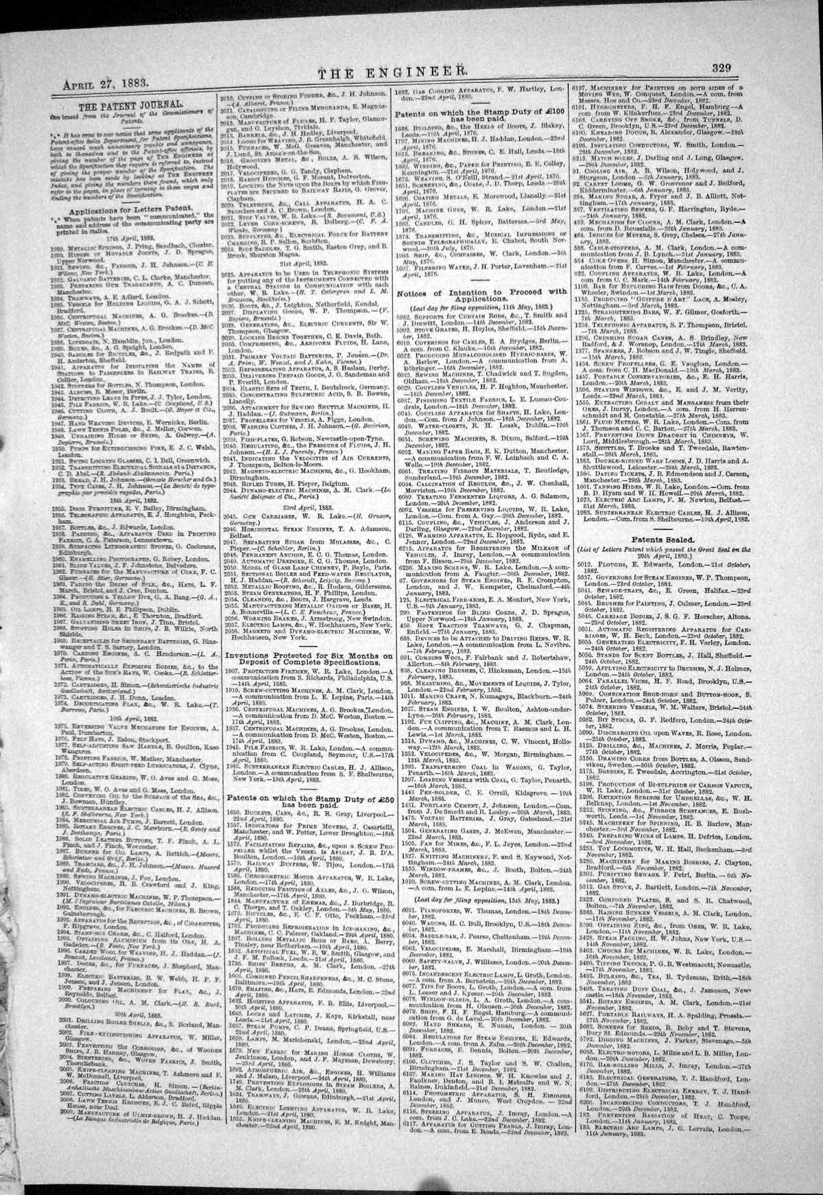 Old 1883 Patents Apparatus Rolling Wire Morris Archer Lake Sweeney Gr Victorian