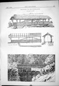 Old Engineering 1883 Bridges Switzerland Melchaa Unterwalden Railway Victorian