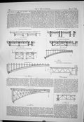 Old Print 1883 Iron Bridges Railway Berlin Kupfergraben Holzmarkstrafsen 19th
