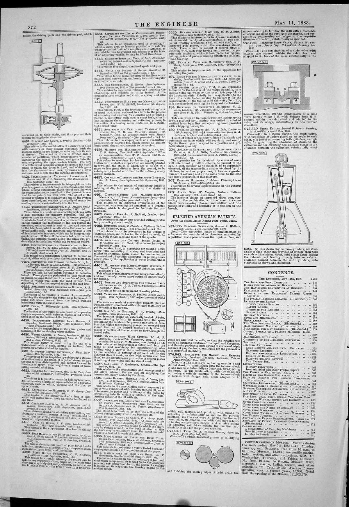 Old Print 1883 Horizontal Blowing Engine Government Japan Lang Hiogo Plan 19th