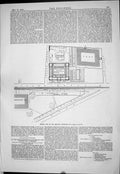 Old 1883 Ground Plan Calcutta Exhibition Imperial Museum Joubert Shed Victorian