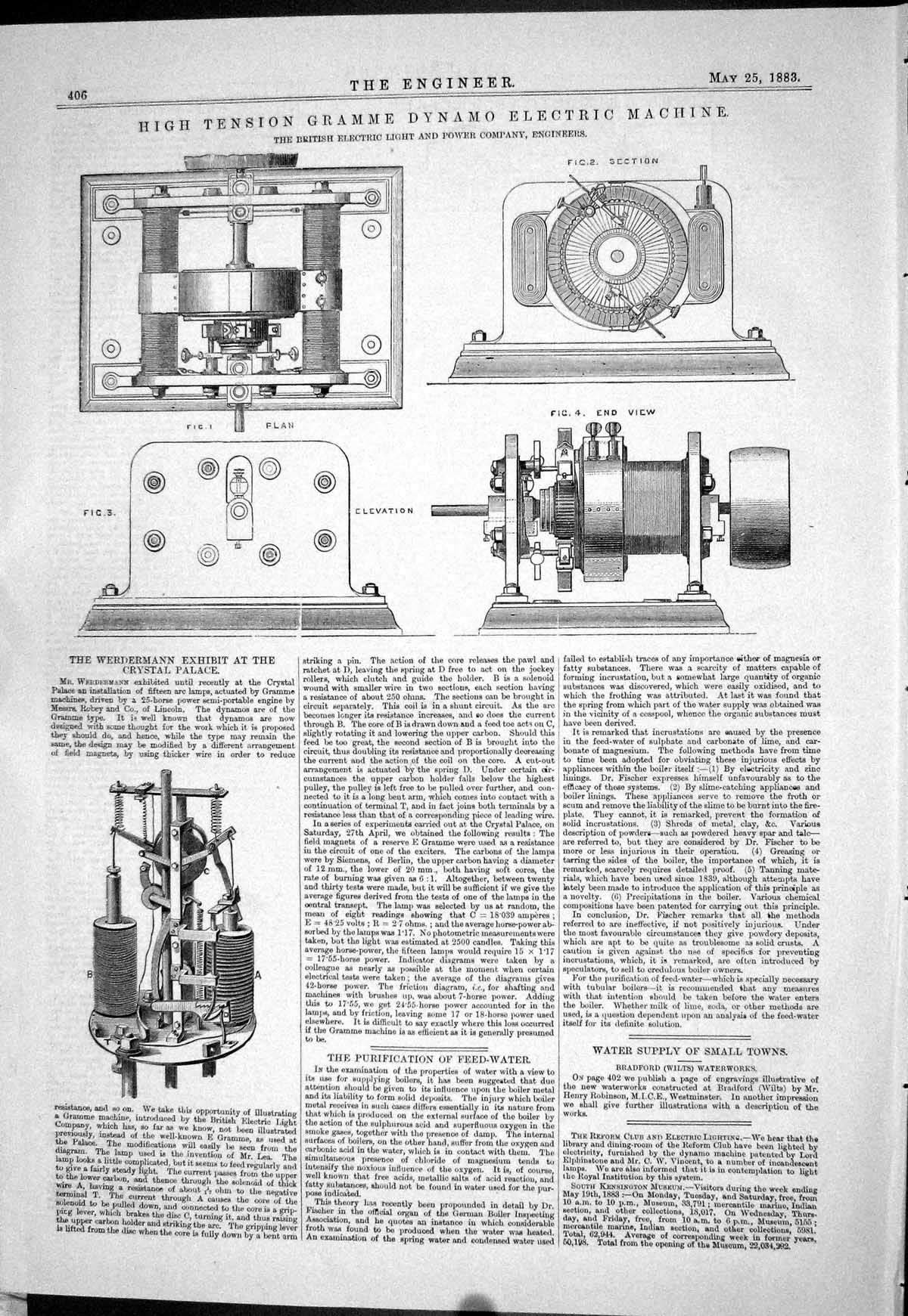 Old 1883 High Tensions Gramme Dynamo Electric Machine Werdermann Crys Victorian