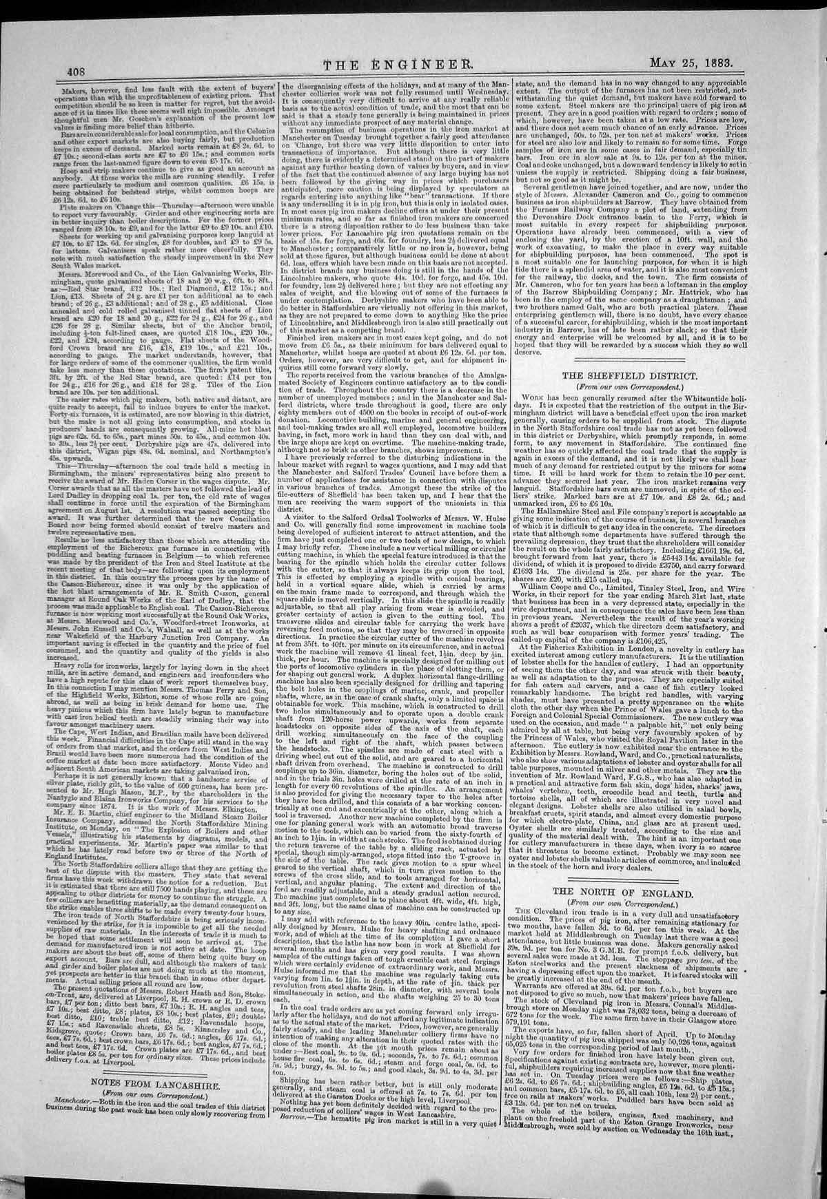Antique Print Hyde Goodfellow Matthews 1883 Compound Triplex Engine Nalder 19th