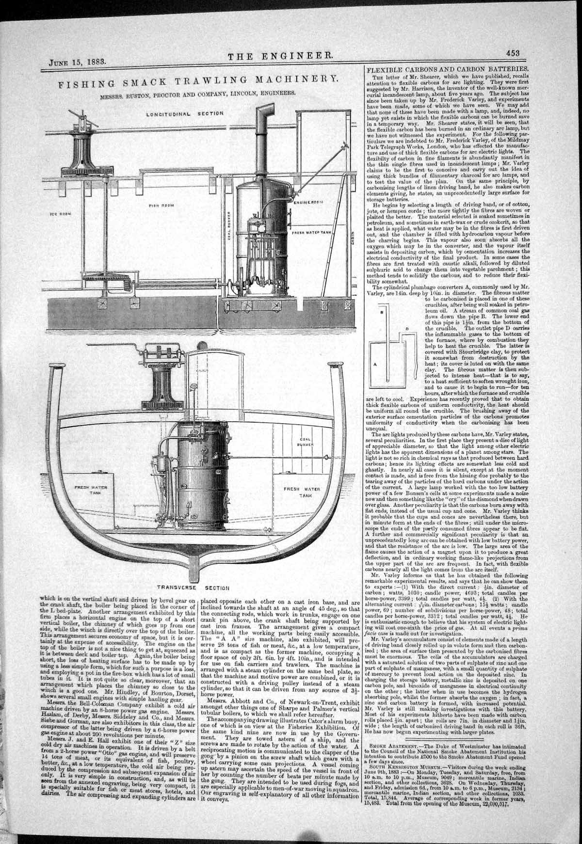 Old 1883 Fishing Smack Trawling Machinery Ruston Proctor Engine Room Victorian