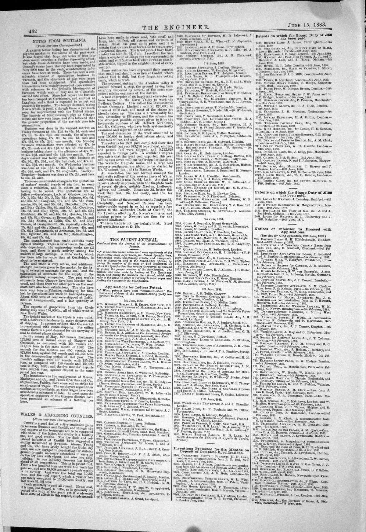 Old 1883 Patents Electric Lamps Teague Crook Davis Weston Bausch Dyna Victorian