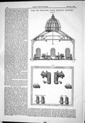 Old Print 1883 Pump Exhauster House Sheffield Gasworks Ammoniacal Liquor 19th