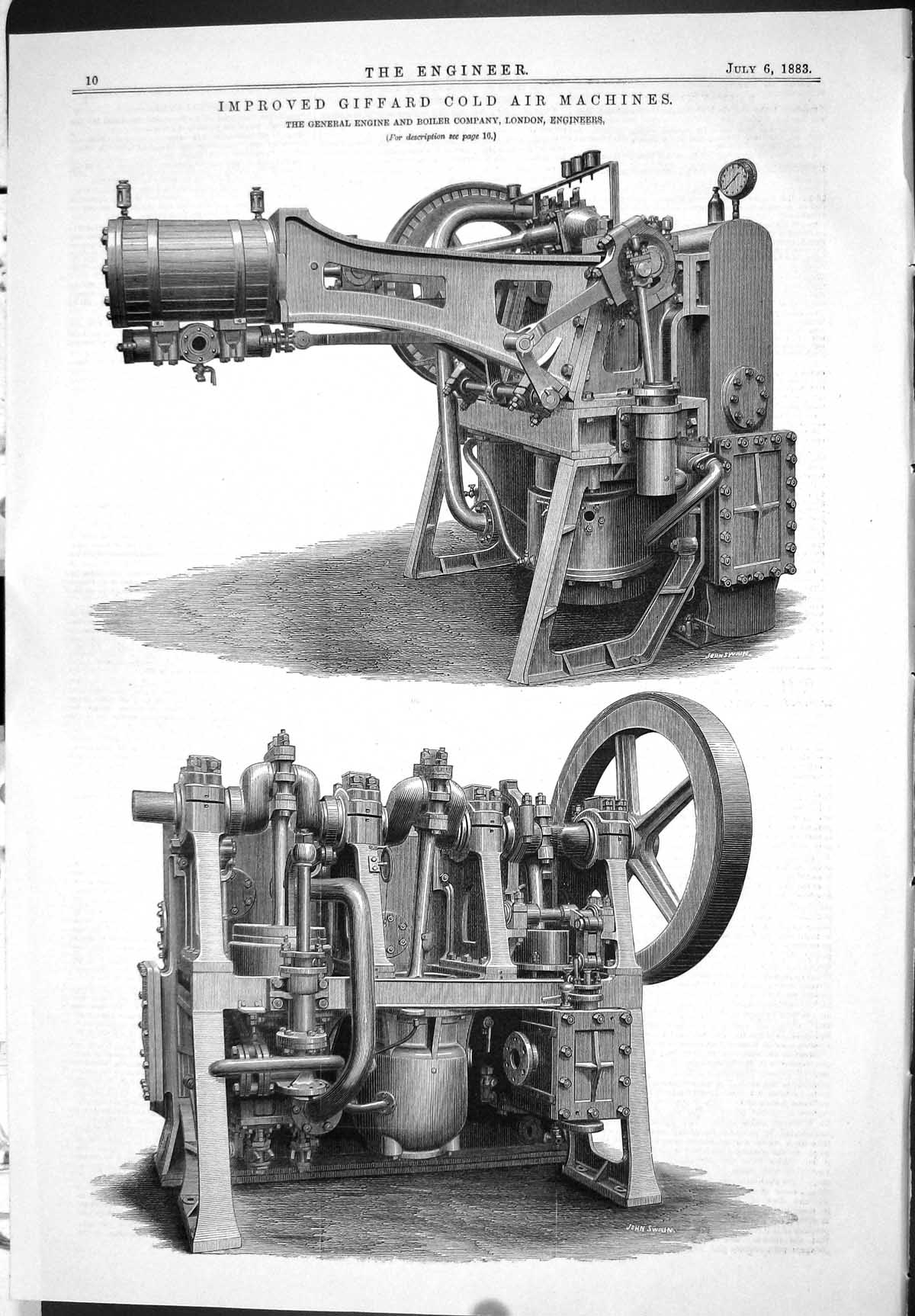 Antique Old Print 1883 Giffard CAir Machines Engine Boiler London Machinery