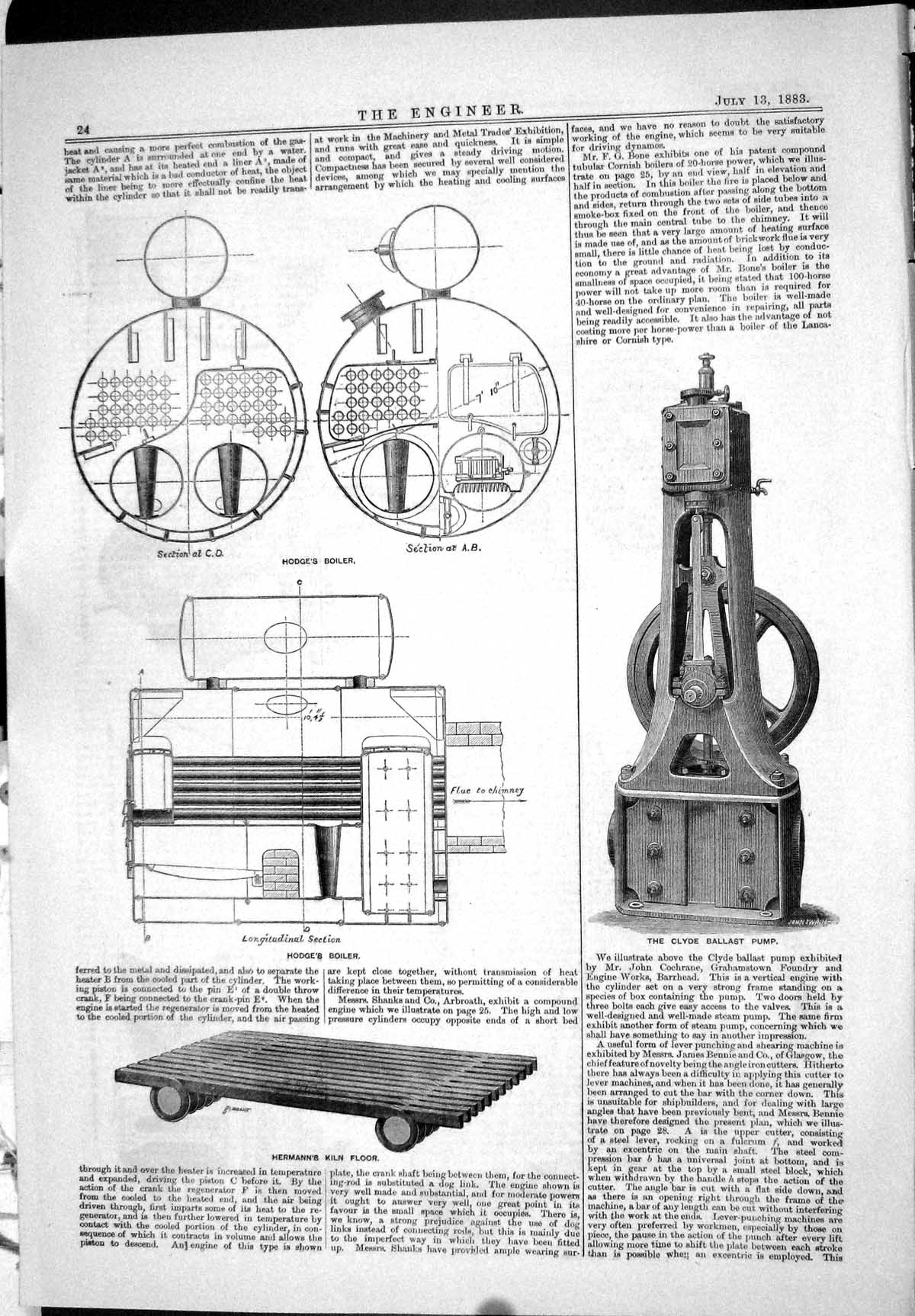 Old Engineering 1883 Clyde Ballast Pump Hermann Kiln Floor Hodge Boil Victorian