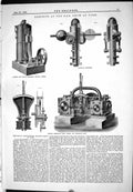 Old Print R.A.S. York 1883 Riches Watt Burrell Shank Yacht Engine Catley 19th