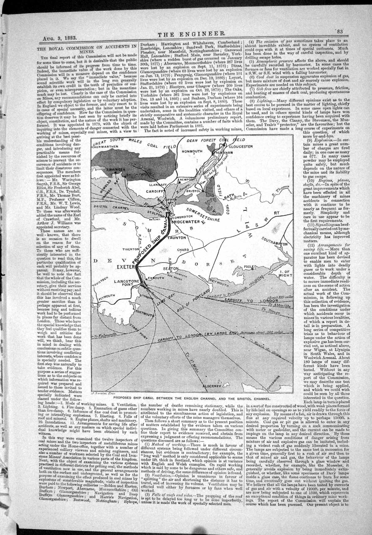 Old 1883 Plan Ship Canal English Bristol Channel Rail-Nicking Machine Victorian