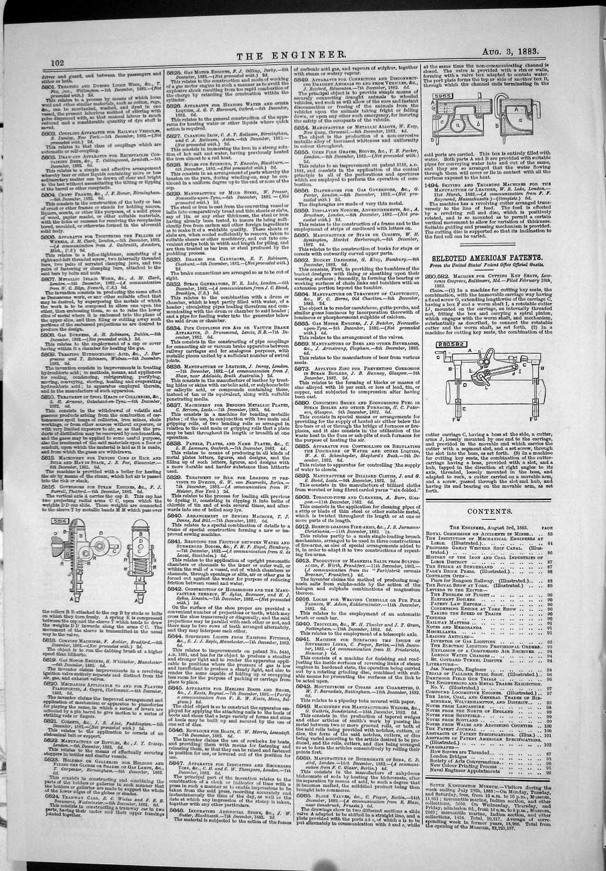 Old Engineering 1883 American Patents Burrell Pieper Cosgrove Machine Victorian