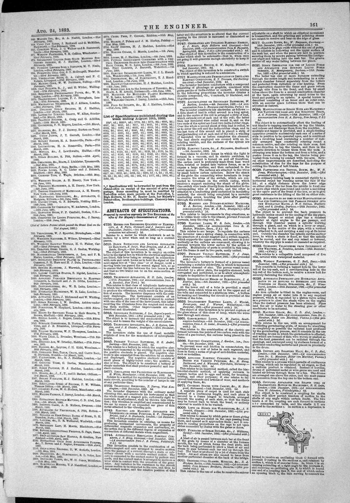 Antique Old Print 1883 Coupling Apparatus Lake Keighley Scott Lauckner Boiler