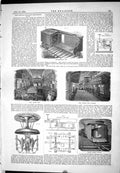 Antique Old Print 1883 Chicago Railway Post Office Car Snow Plough Mail Lamp