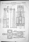 Old Print *6034 Pumping Engine Bascoup Collieries 1883 Machinery Diagrams