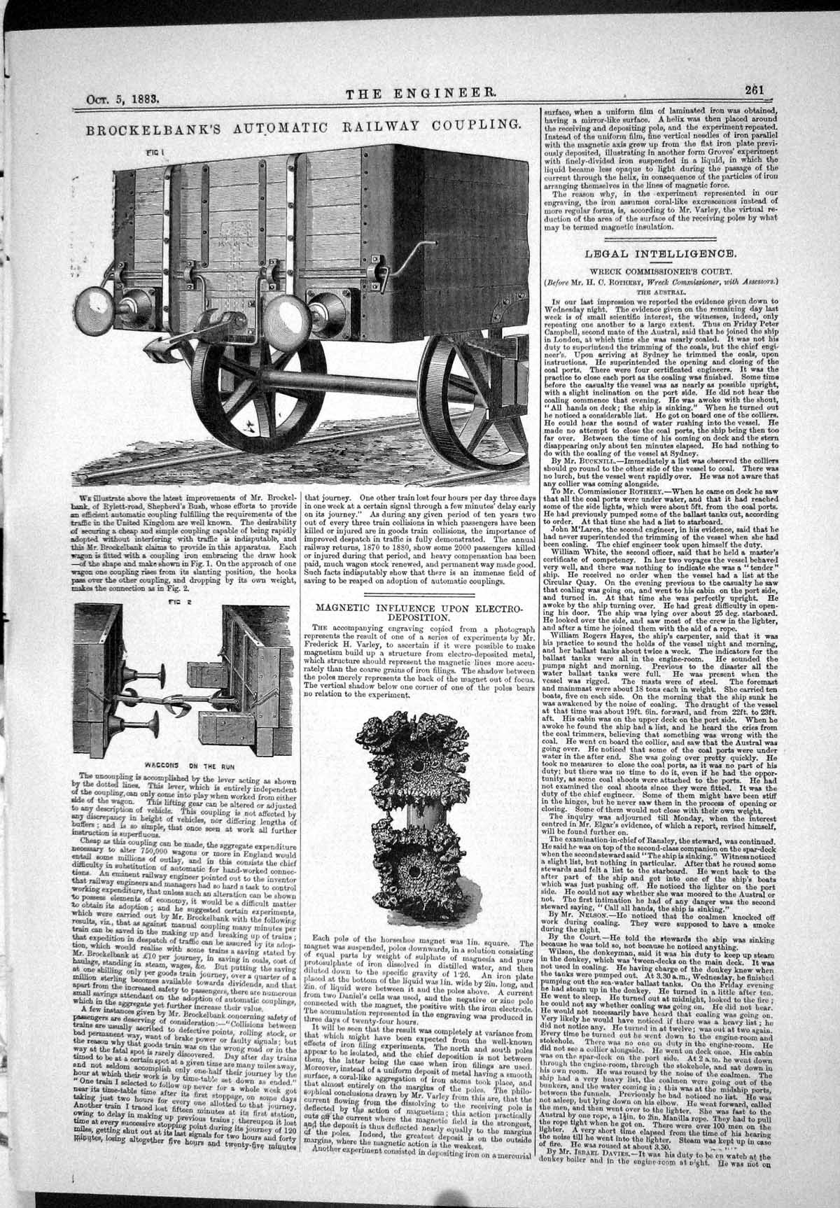 Old Brockelbank Automatic Railway Coupling Train Waggons Engineering