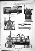 Antique Old Print 1883 Engines Smithfield Show Garrett Savage Crowley Boutard
