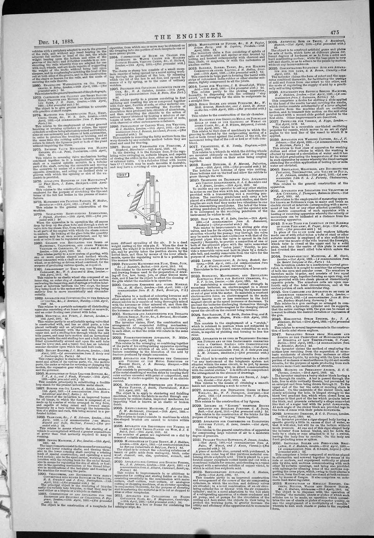 Old Engineering 1883 Shepherd Patents Clarke Lewis Parker Rogers Bain Victorian
