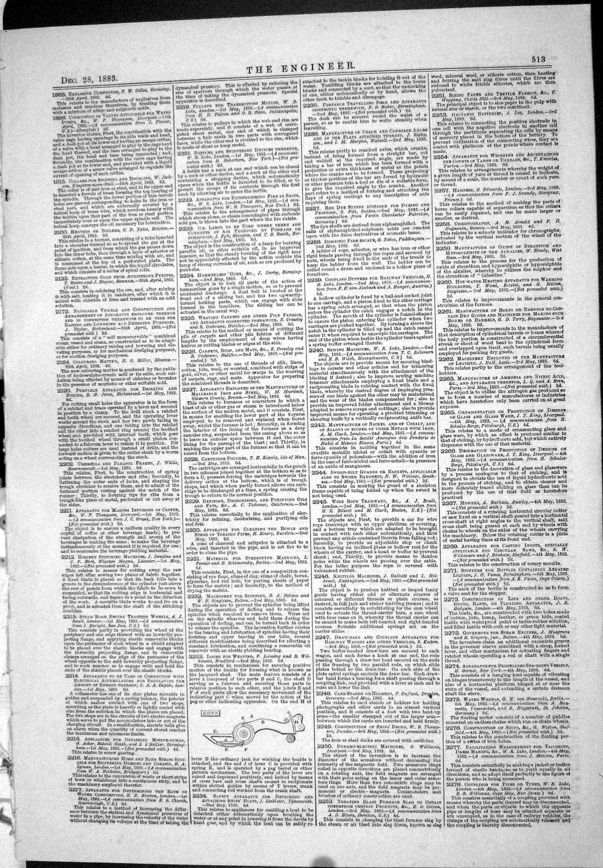 Old Engineering 1883 Loom Wilkinson Hamand Lake Electric Mctighe Will Victorian
