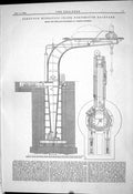 Antique Old Print 1884 Forty-Ton Hydraulic Crane Portsmouth Dockyard Chester