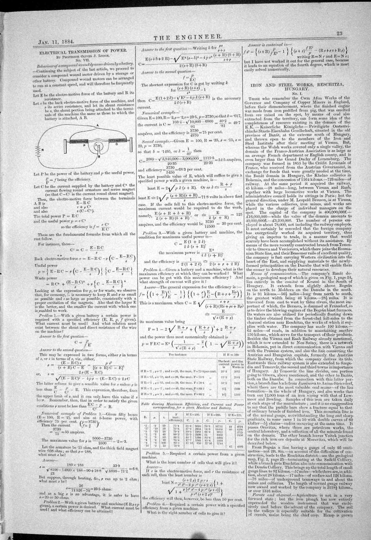 Antique Old Print 1884 Electrical Transmission Power Lodge Plan Hugary Oester