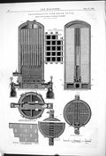 Old Engineering 1884 Regenerative Fire-Brick Stove Ford Moncur Distin Victorian