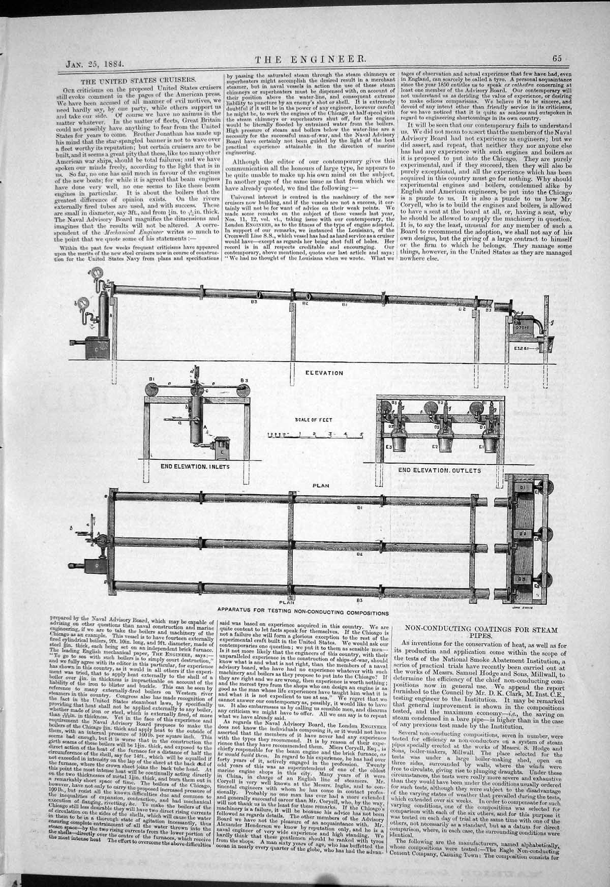 Old Print Apparatus Testing Non-Conducting Compositions Engineering 1884 19th