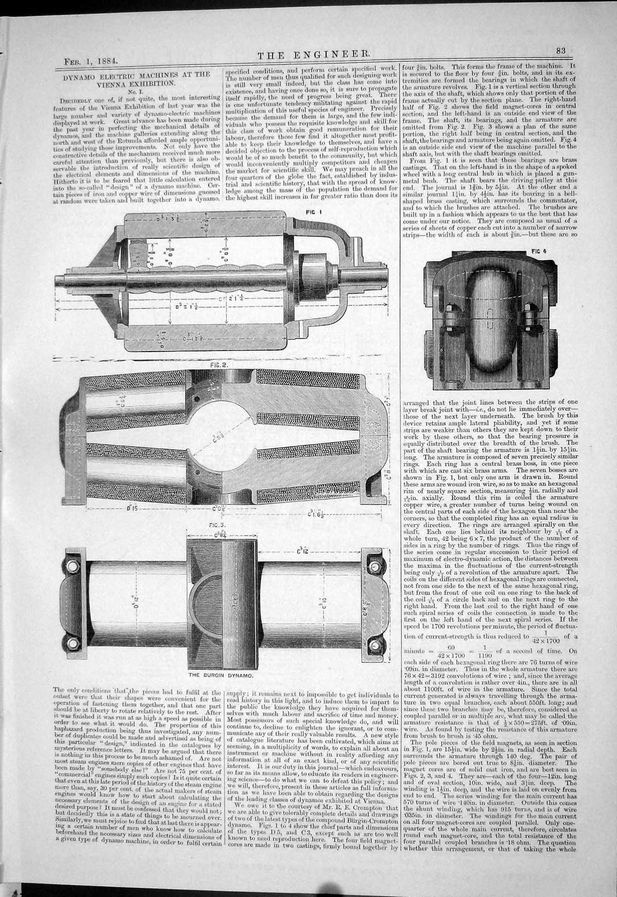 Old 1884 Dynamo Electric Machines Vienna Exhibition Burgin Reschitza Victorian