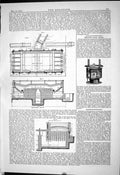 Old Engineering 1884 Diagrams Longitudinal Section Tire Mill Ships Li Victorian