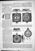 Antique Old Print 1884 Instruments Measuring Electric Currents Electro-Motive