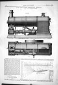 Antique Print 1884 Semi-Portable Compound Engine Burrell Thetford Graphics 19th