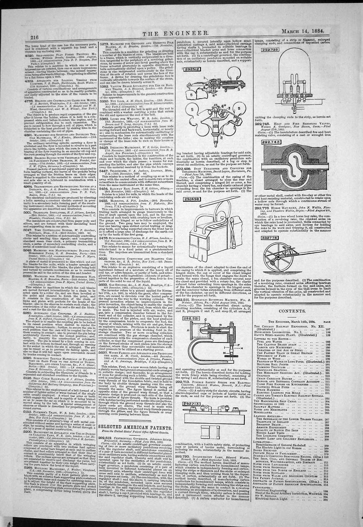 Old Engineering 1884 American Patents Selwig Weston Webster Watson Wa Victorian