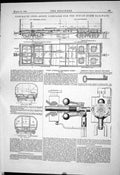 Antique Old Print 1884 Bogie Carriages Indian Railway Trains Volk Commutator