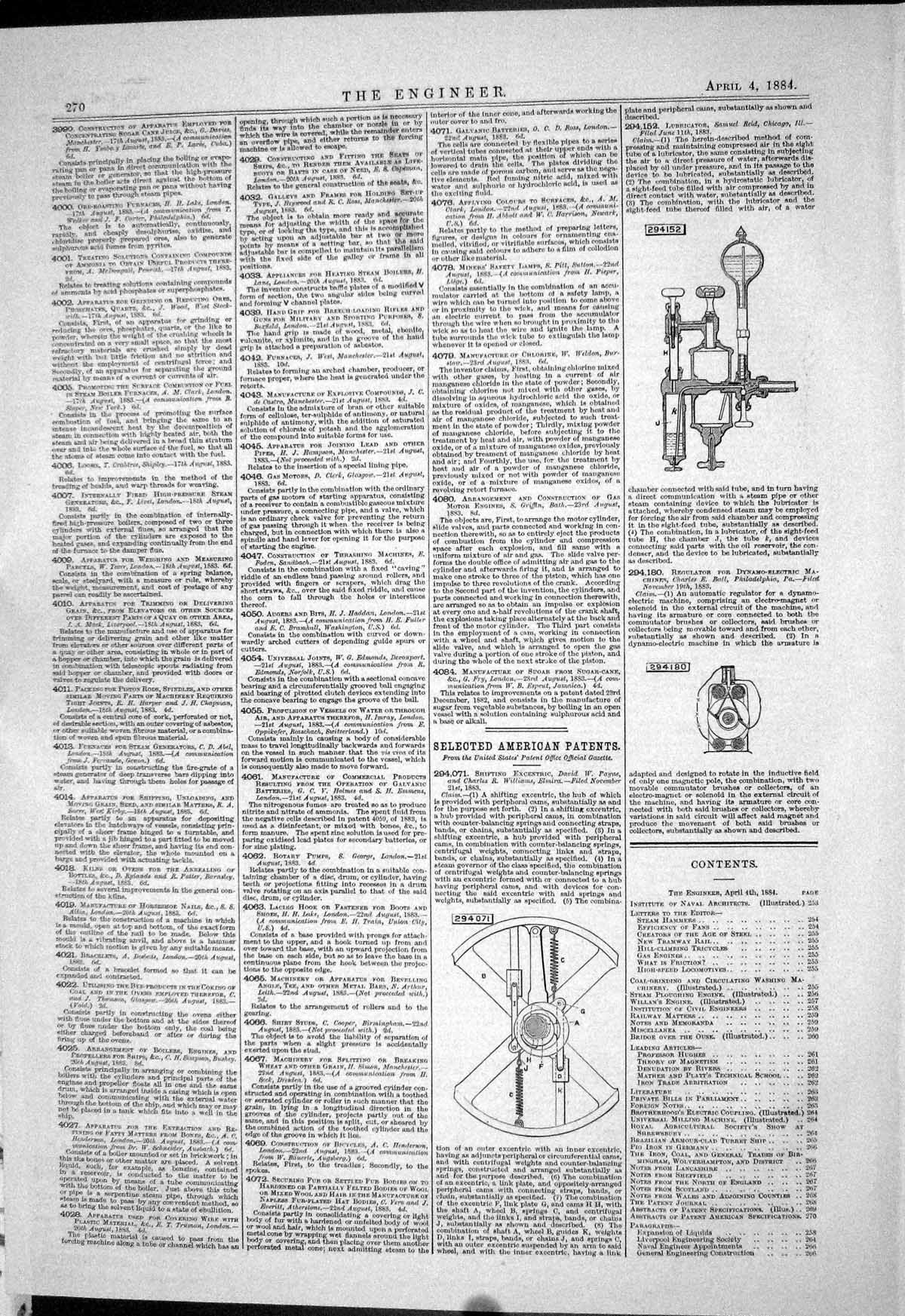 Old Engineering 1884 American Patents Williams Dynamo Charles Ball Re Victorian