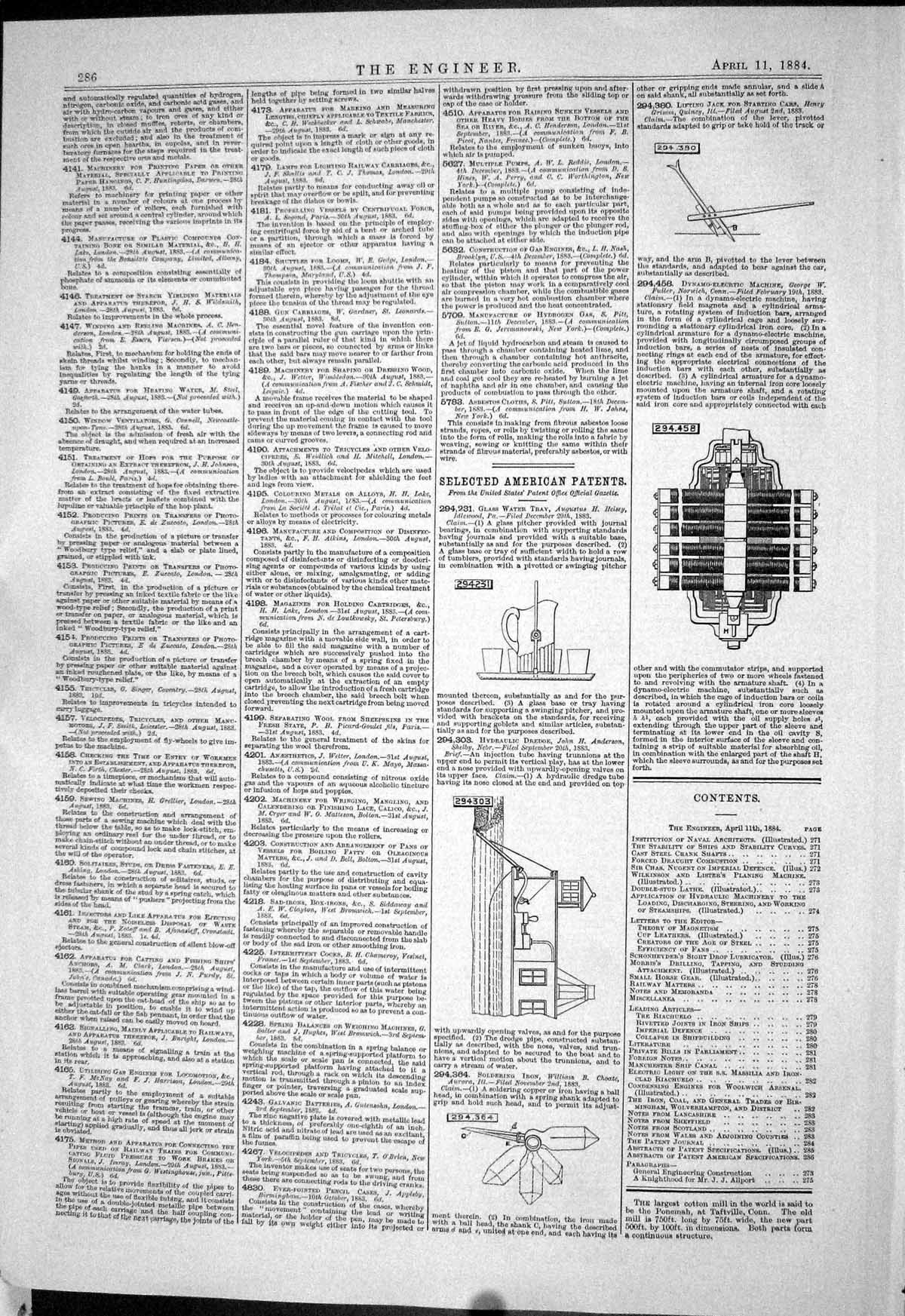 Antique Print 1884 American Patents Augustus Heisey Anderson Aurora Fuller 19th