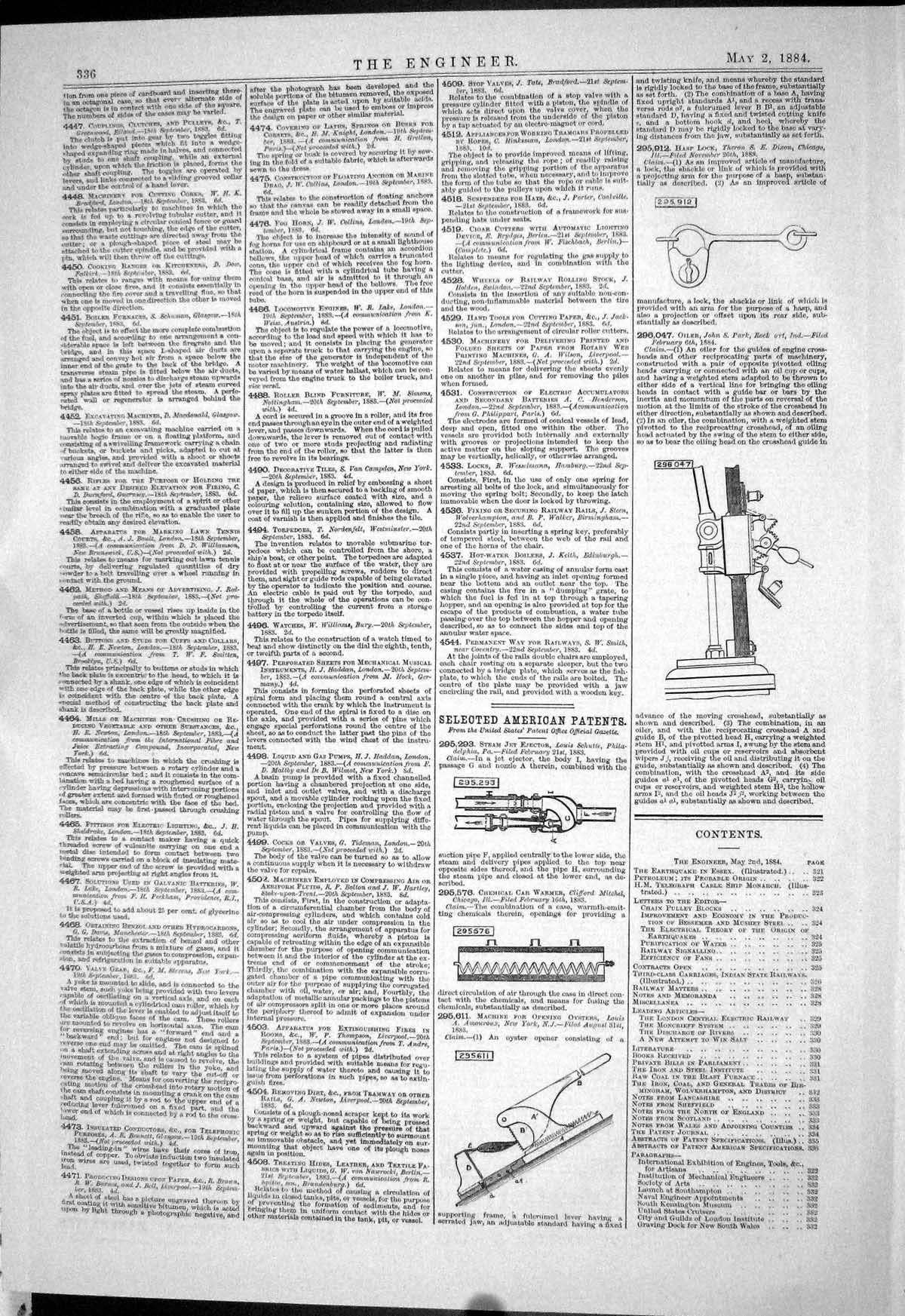 Old Engineering 1884 American Patents Steam Jet Ejector Schutte Amour Victorian