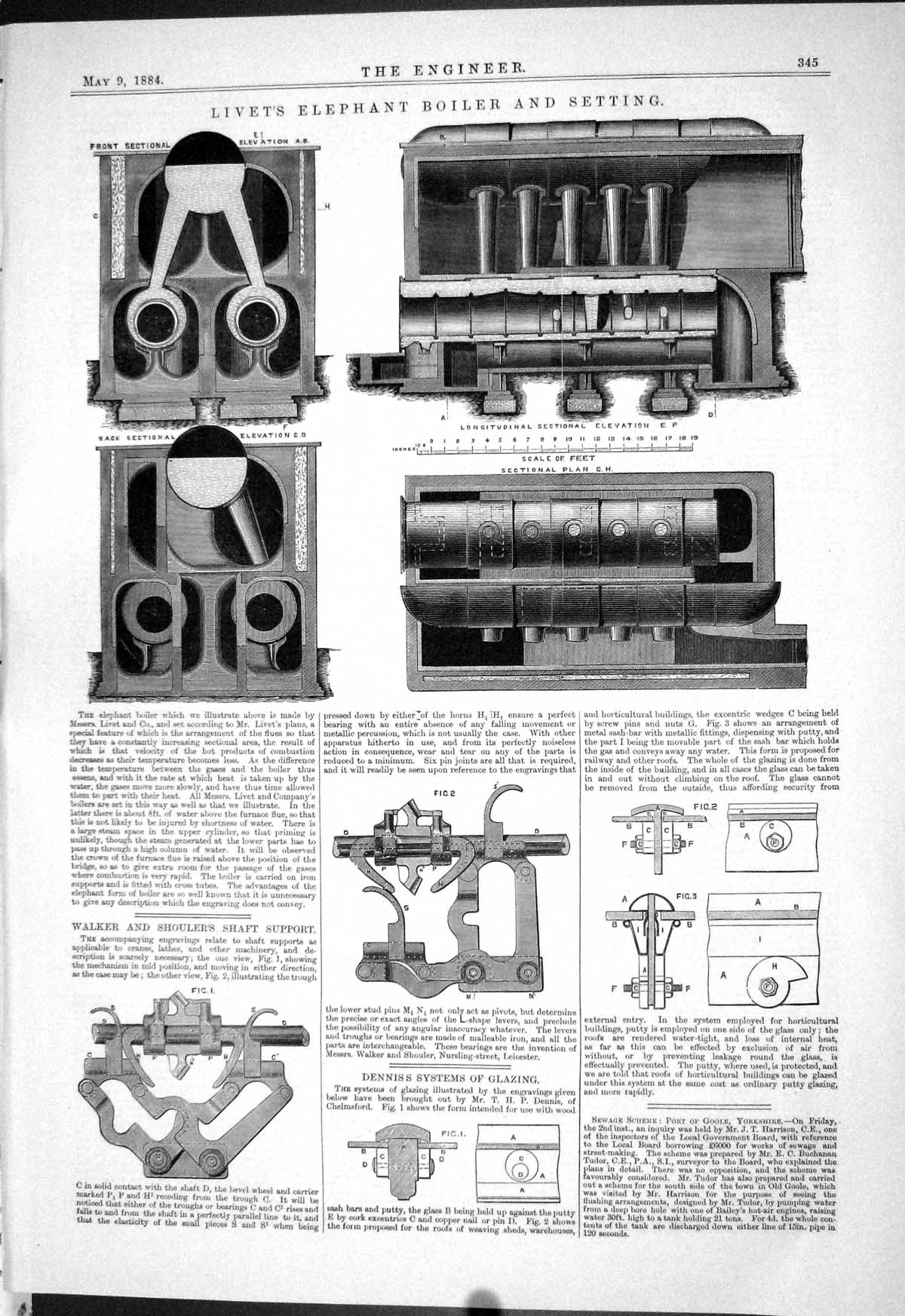 Old 1884 Livet Elephant Boiler Setting Walker Shouler Dennis Glazing Victorian