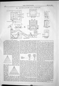 Antique Print 1884 Smith-Casson Gas Furnace Ground Plan Diagrams Generator 19th