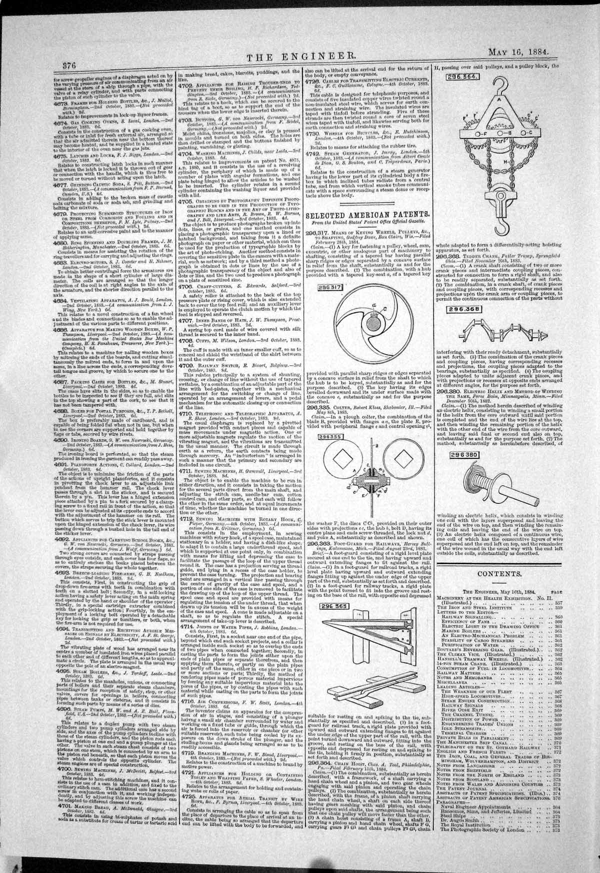 Old Engineering 1884 American Patents Railways Kalamazoo Dawe Claire Victorian