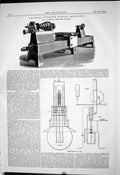 Antique Print 1884 General Purpose Boring Machine Sherwin Crompton Arc Lamp